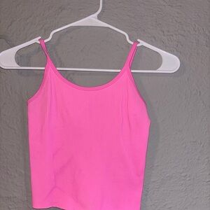 Pink Ribbed Women's Tank Top